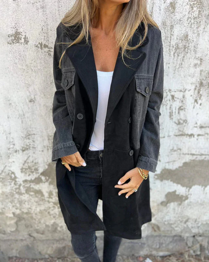 Marites | Denim- und Wildledermantel für einen modernen Look