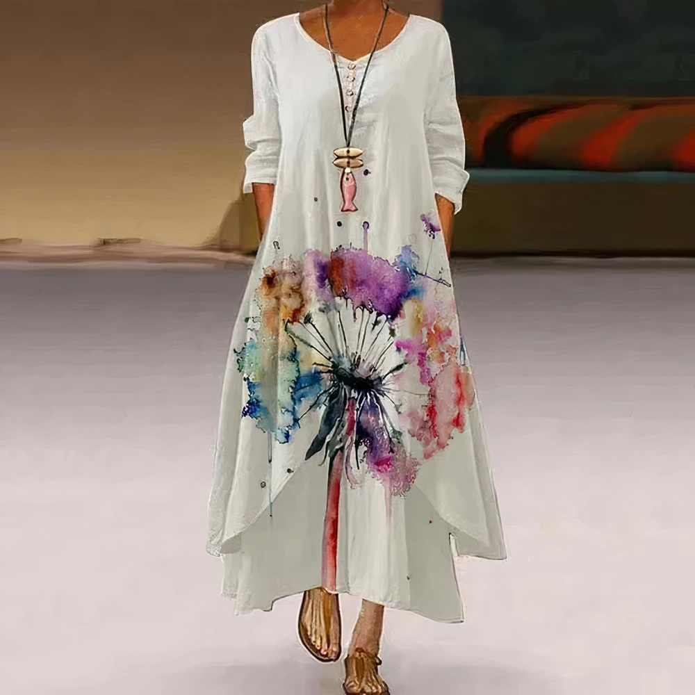 Mirjam | Fließendes Baumwollkleid mit femininer Linie