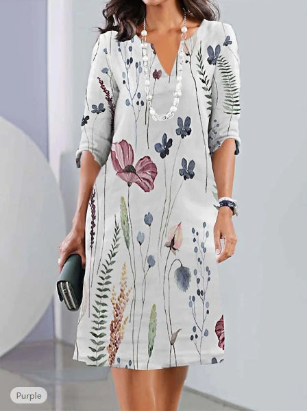 Marina | Doppeltes Tunika-Kleid mit floralem Print