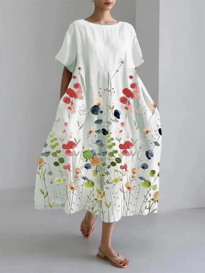 Maaike | Luftiges Sommerkleid mit floralen Akzenten