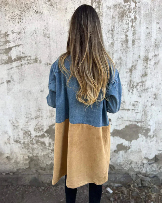 Marites | Denim- und Wildledermantel für einen modernen Look