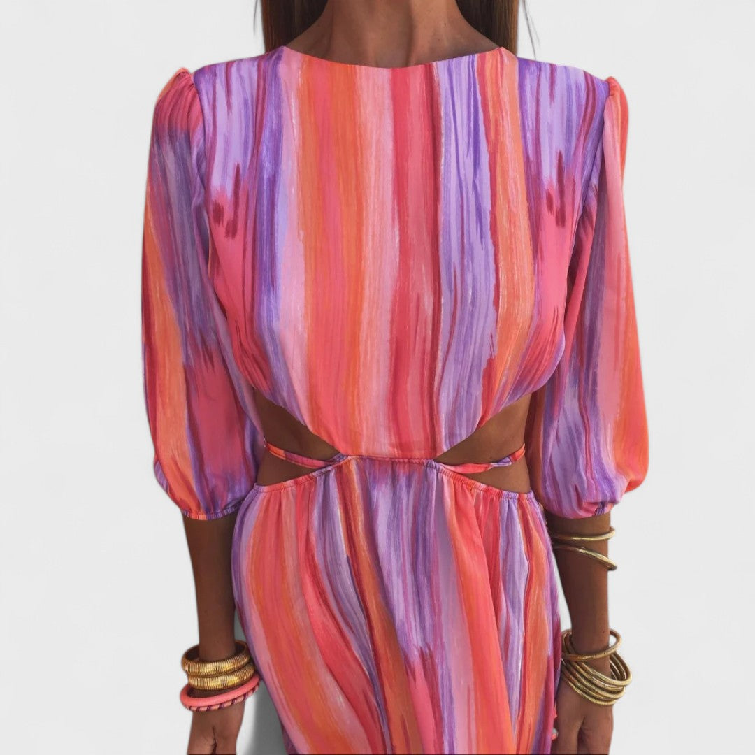 Gerda | Elegantes Maxikleid mit Cut-Out-Details