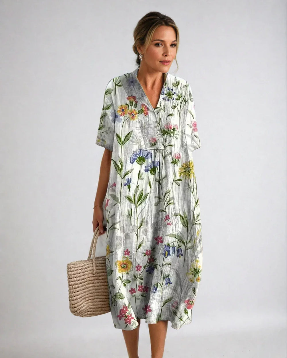 Emma | Farbenfrohes Sommerkleid mit blumigem Design