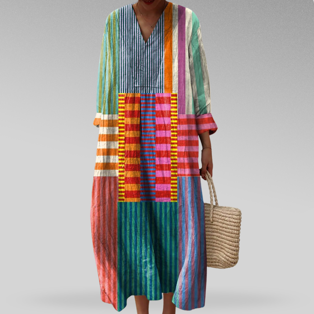Helga | Modernes Kleid mit geometrischem Muster