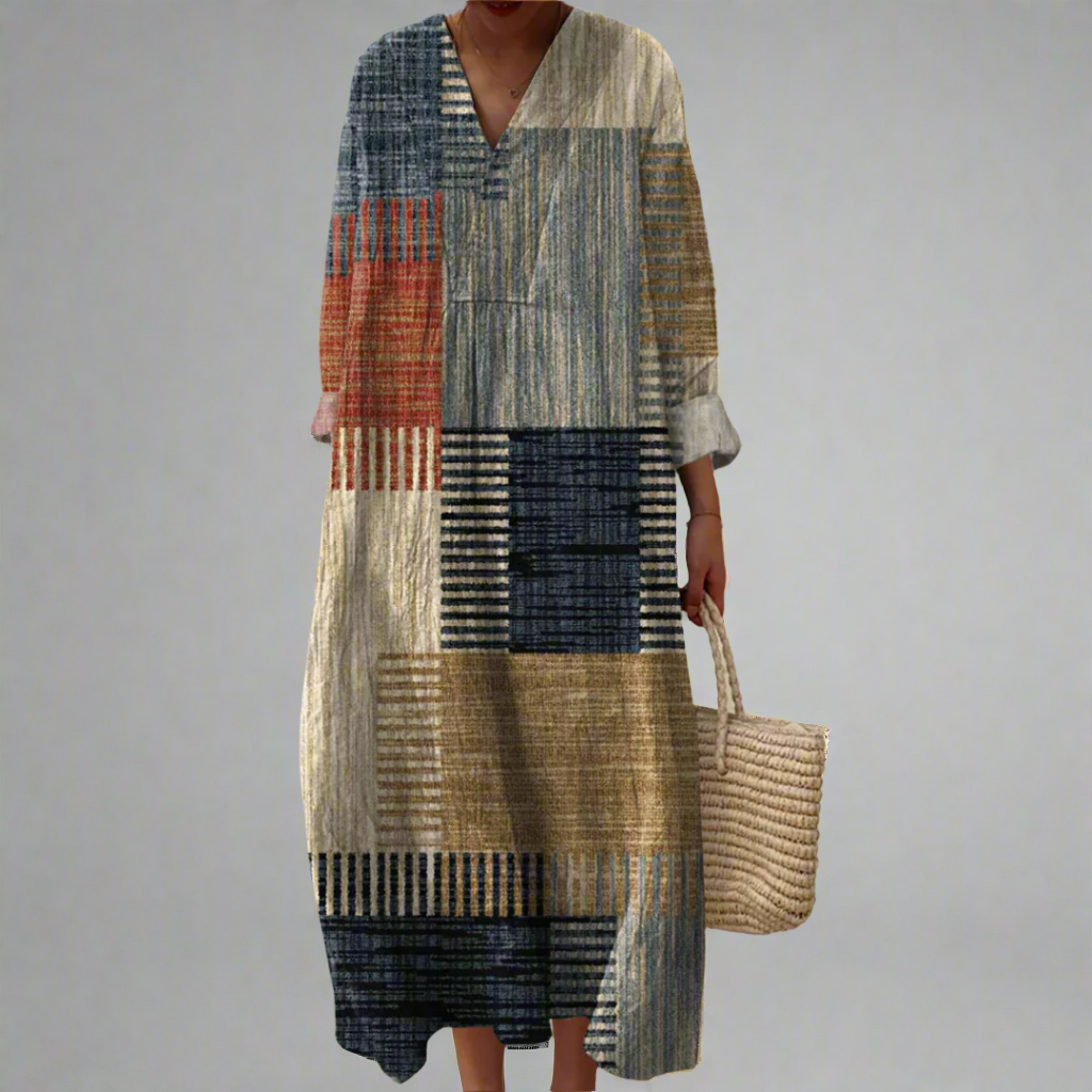 Amelie | Patchwork-Kleid mit entspannter Passform