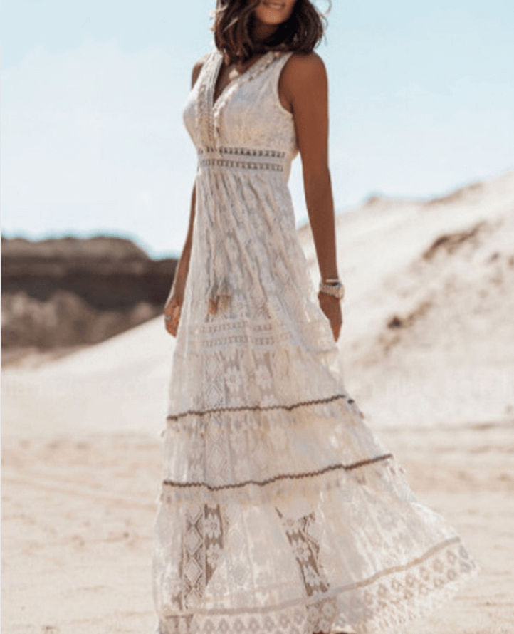 Amelie | Boho-Midikleid mit lockerer Passform und stilvollen Details
