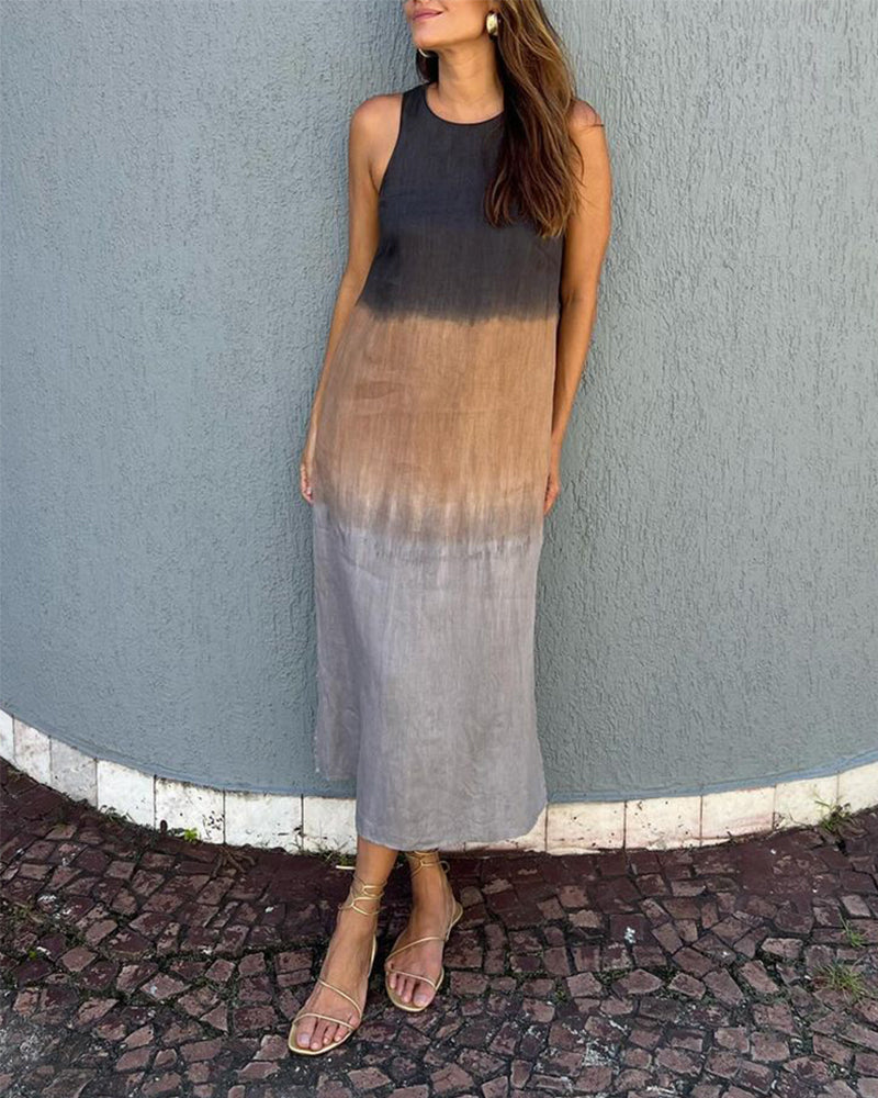 Yvonne | Ärmelloses Ombre-Sommerkleid mit modernem Stil