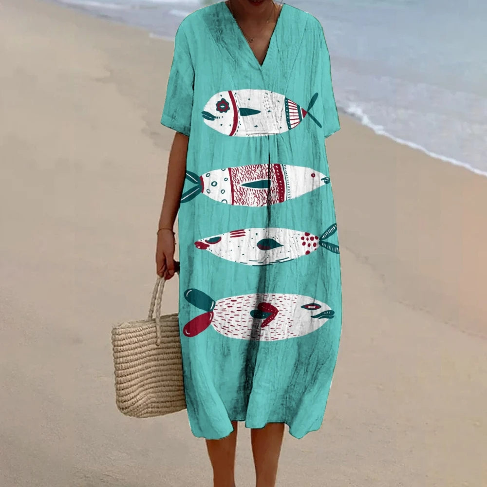 Petra | Sommerkleid mit Bohème-Print und lockerer Silhouette