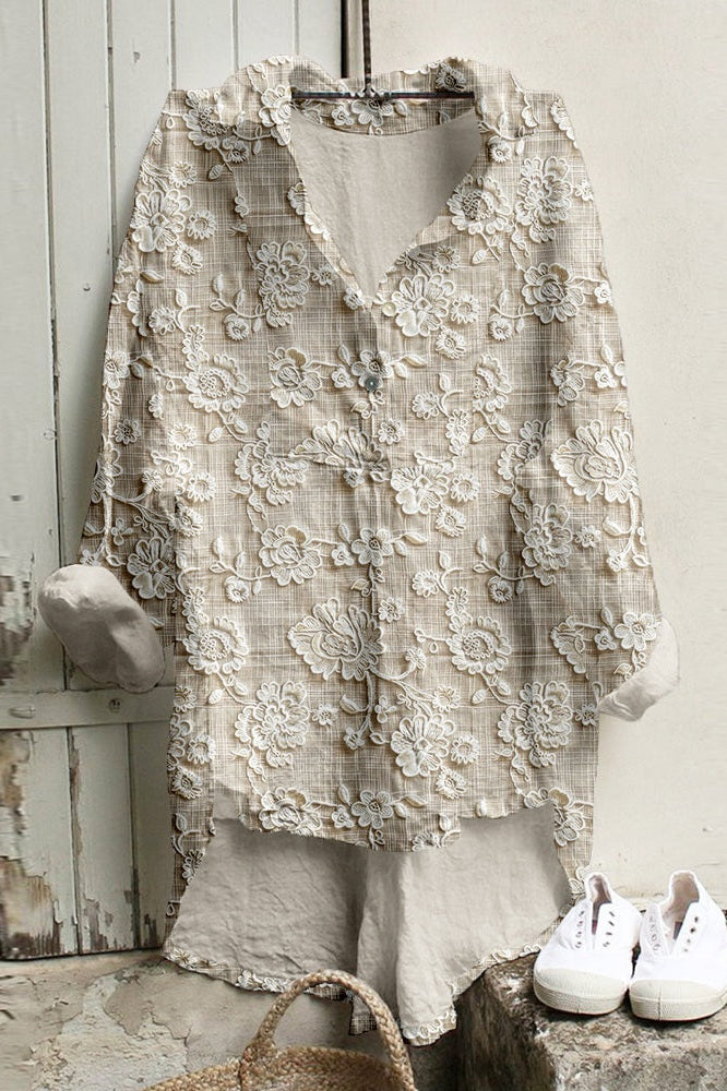 Sigrid | Luftige Bluse mit floralen Details