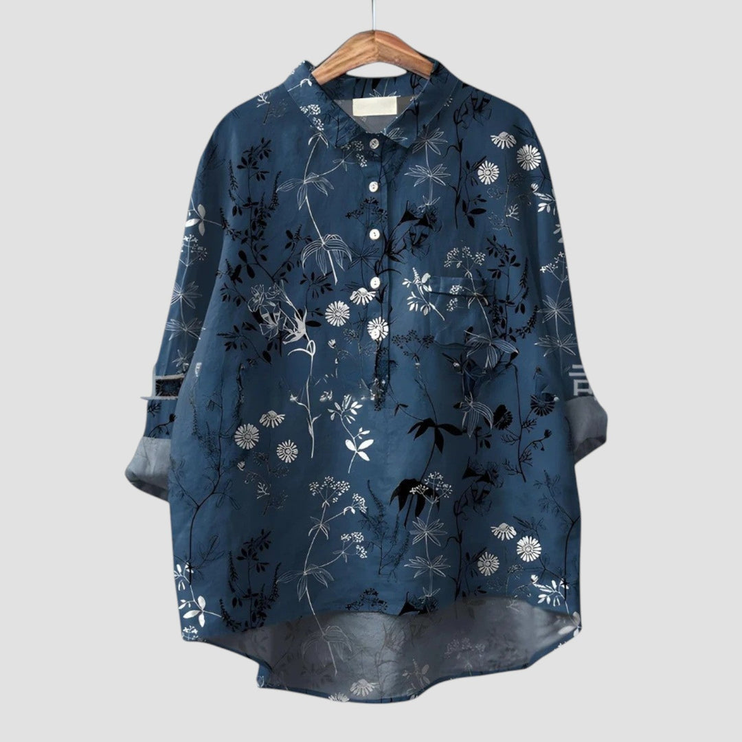 Ilse | Grafische Blusenshirt mit fließender Passform