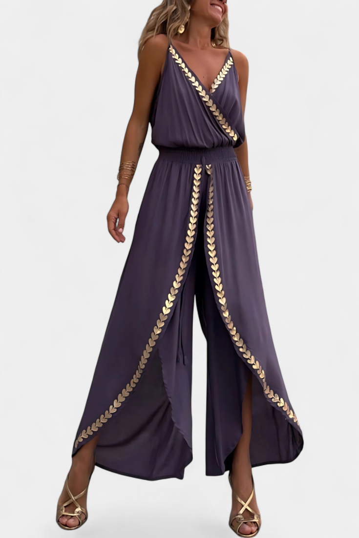 Donatila | Luftiger Jumpsuit mit goldenen Details