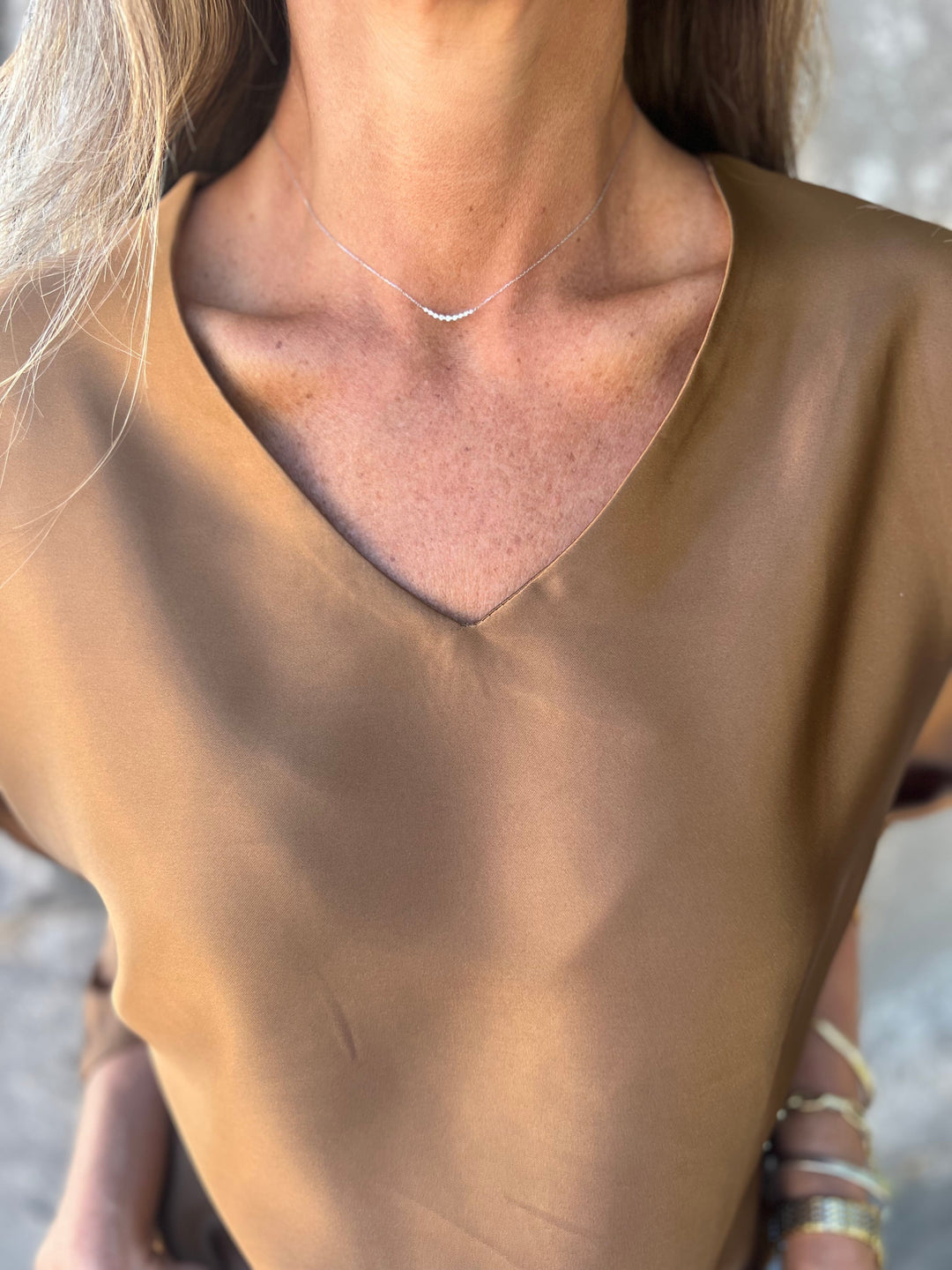 Gerda | Satinbluse mit elastischem Bund