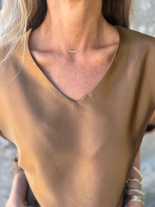 Gerda | Satinbluse mit elastischem Bund