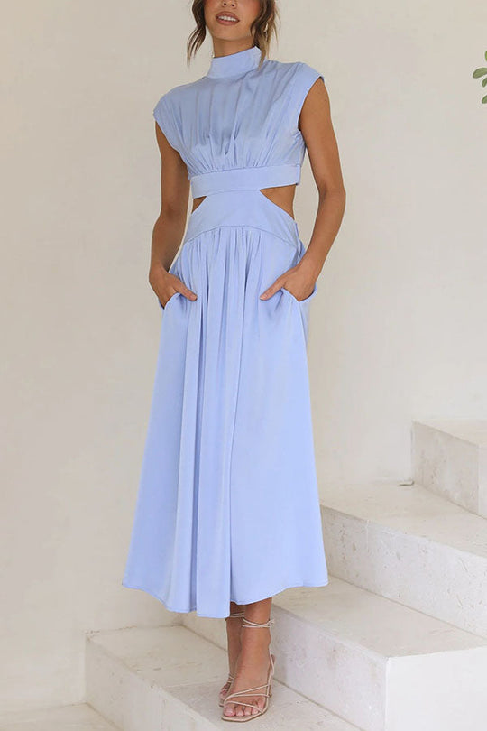 Quincy | Modernes Sommerkleid mit Cut-Out und Taschen