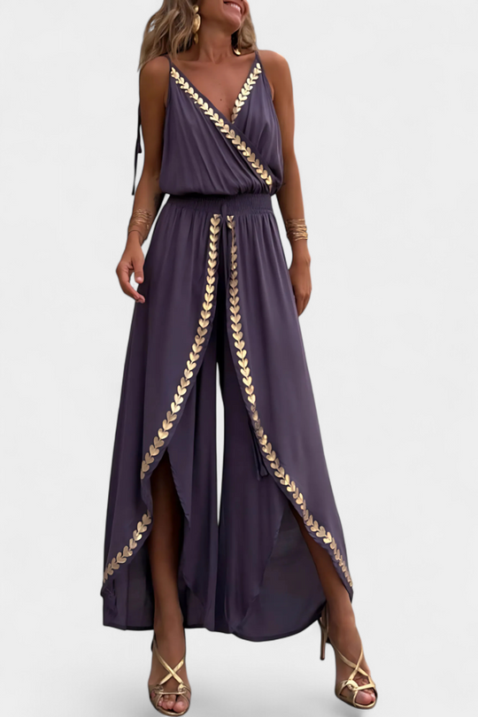 Donatila | Luftiger Jumpsuit mit goldenen Details