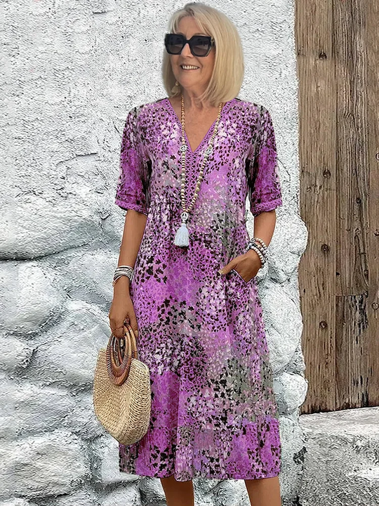 Clara | Lebendiges Kleid in mittlerer Länge