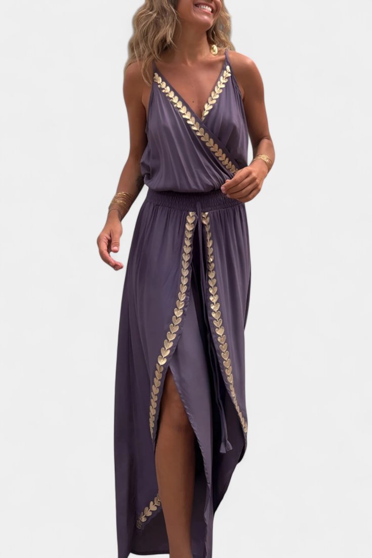 Donatila | Luftiger Jumpsuit mit goldenen Details