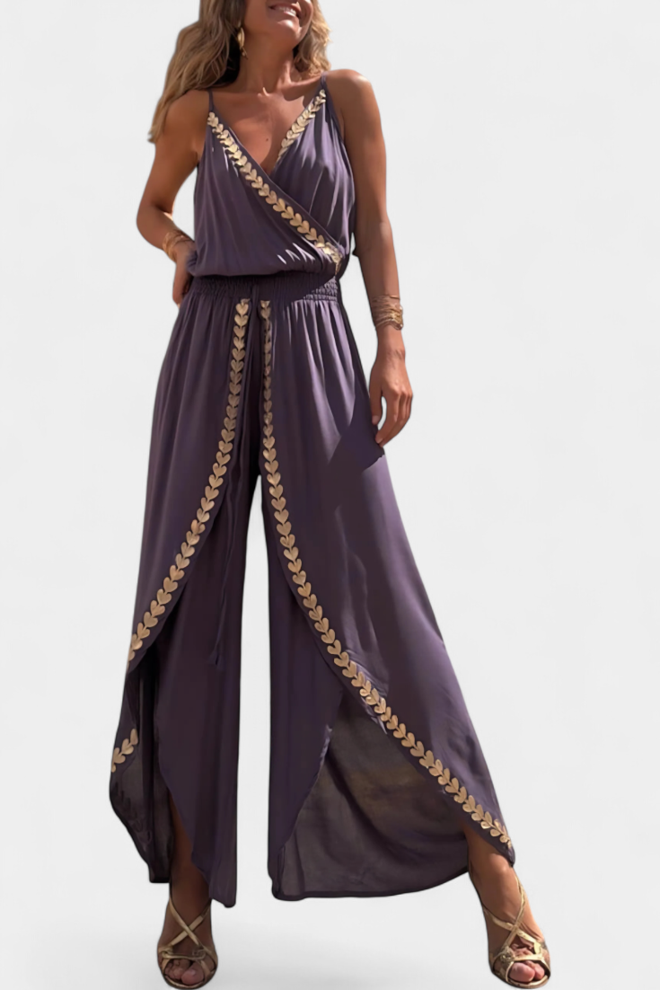 Donatila | Luftiger Jumpsuit mit goldenen Details