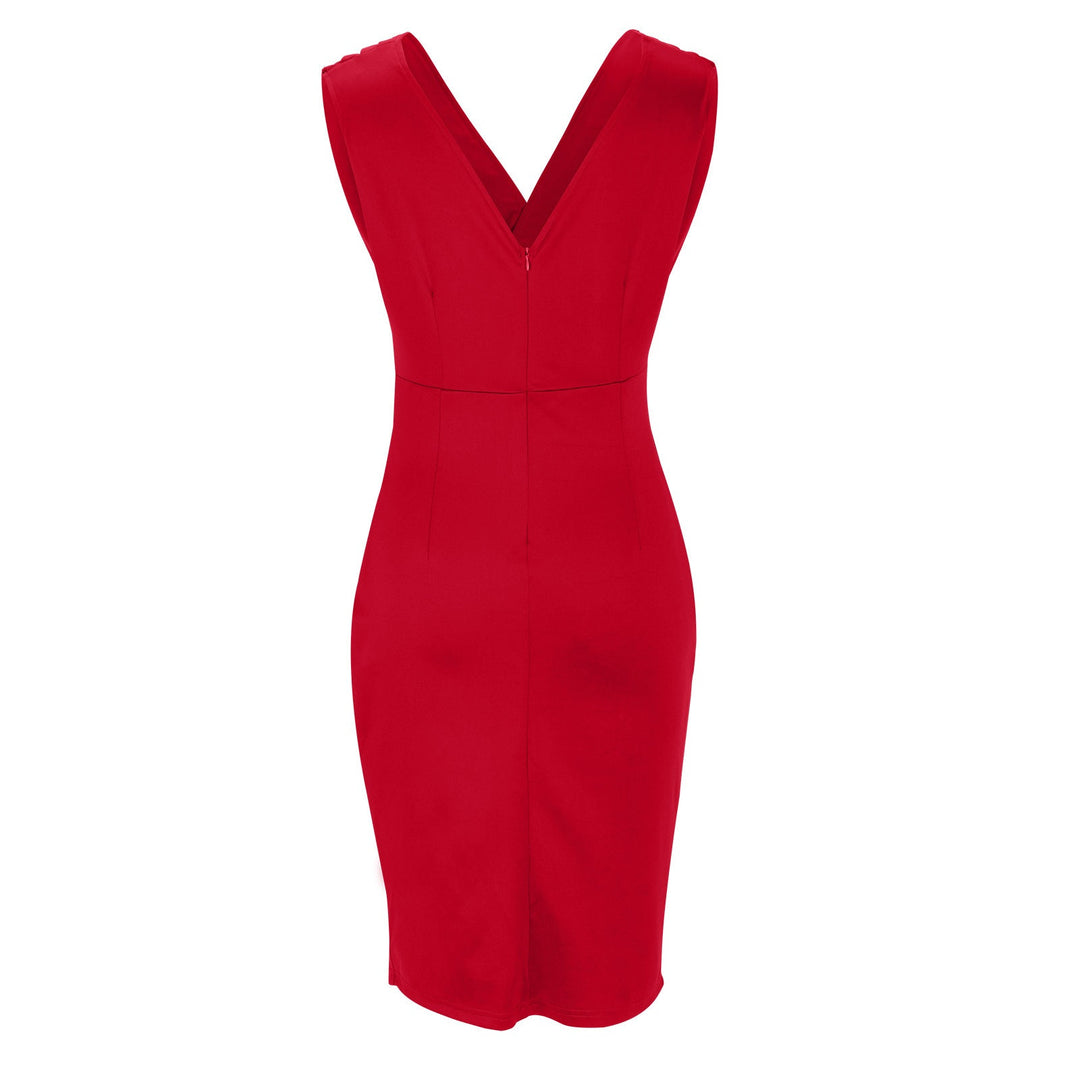 Martina | Figurbetontes Kleid mit V-Ausschnitt und eleganter Beinschlitz-Note