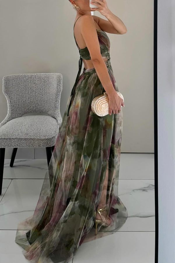 Xenia | Fließendes Maxikleid mit zartem Blumenmuster