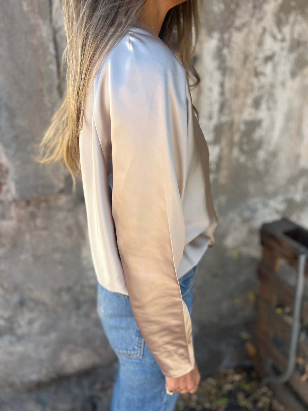 Gerda | Satinbluse mit elastischem Bund