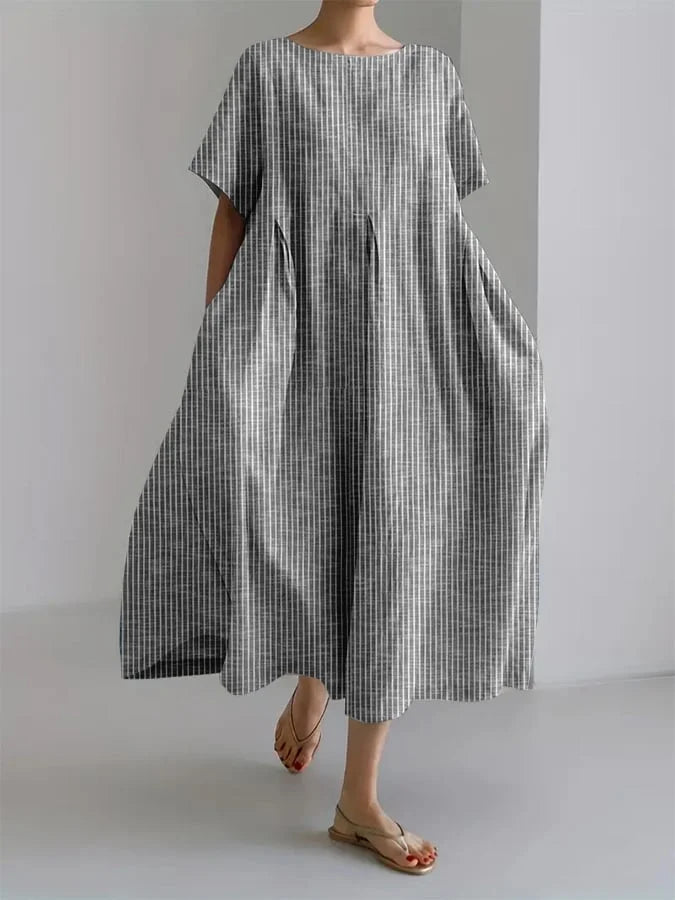 Margarete | Gestreiftes Freizeitkleid mit Retro-Charme