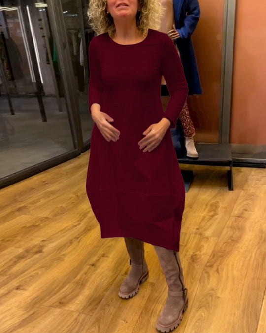 Clara | Elegantes Midikleid mit praktischen Taschen