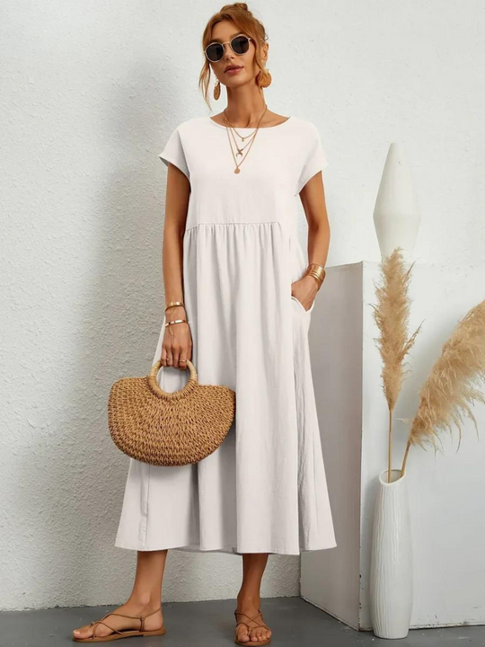 Kirsten | Sommerkleid aus Baumwoll-Leinen-Mix mit entspannter Passform