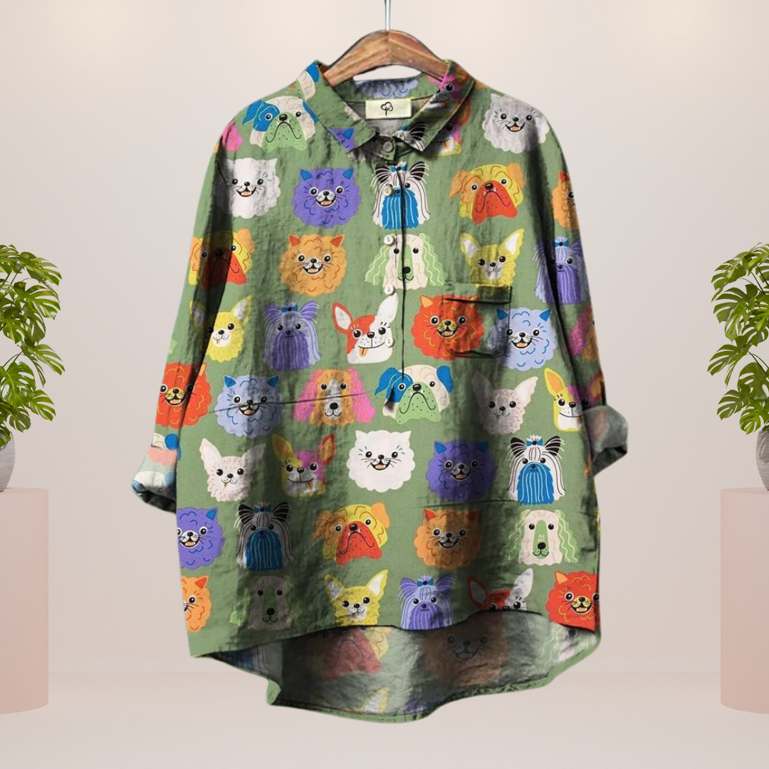 Freya | Trendiges Shirt mit modischem Kunstprint