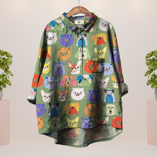 Freya | Trendiges Shirt mit modischem Kunstprint