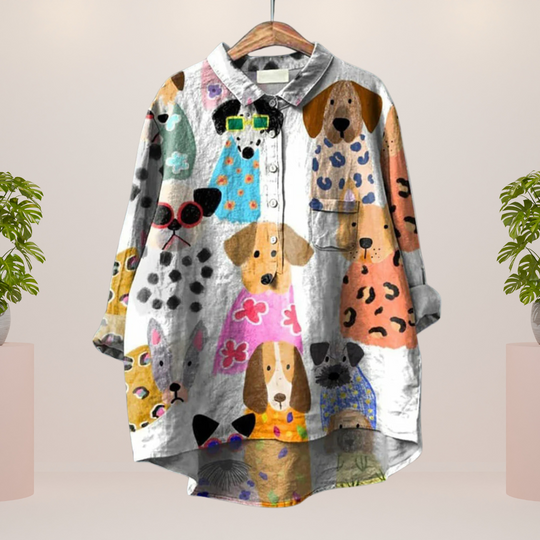 Freya | Trendiges Shirt mit modischem Kunstprint