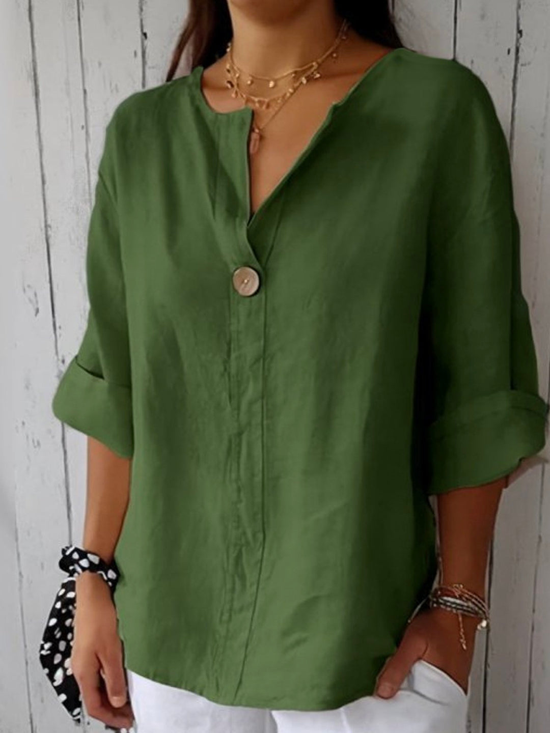 Freja | Lässige Bluse mit V-Ausschnitt für einen entspannten Look