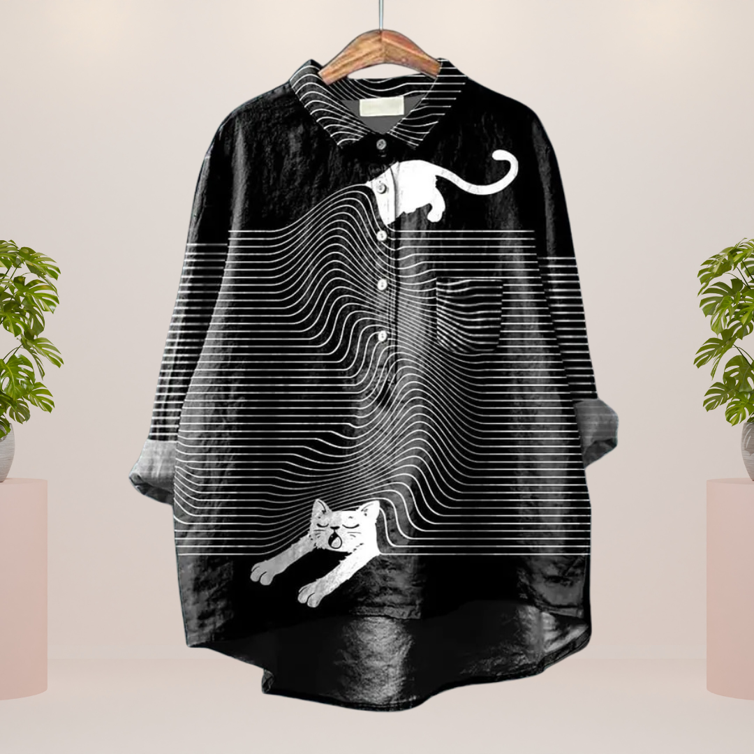 Freya | Trendiges Shirt mit modischem Kunstprint