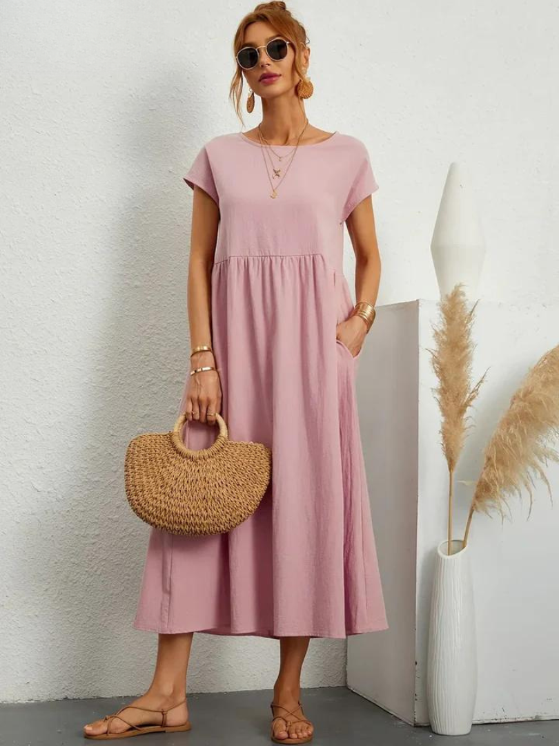 Kirsten | Sommerkleid aus Baumwoll-Leinen-Mix mit entspannter Passform