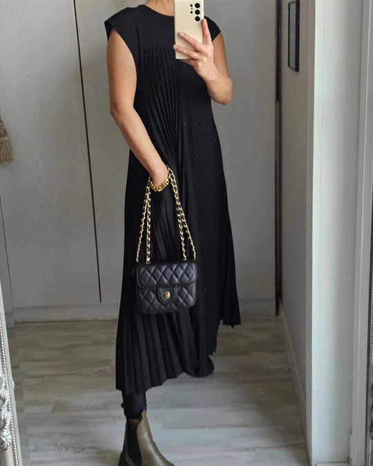 Jolijn | Locker fallendes Kleid mit Taschen & Faltenstruktur