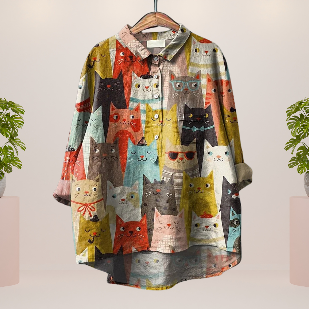 Freya | Trendiges Shirt mit modischem Kunstprint