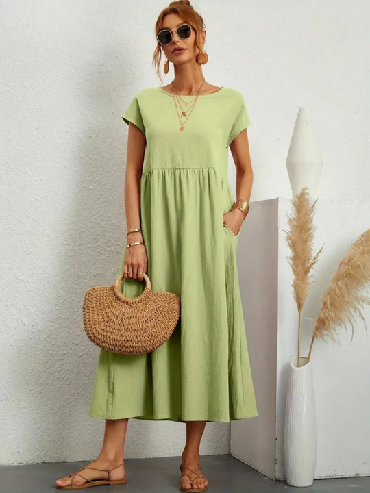 Kirsten | Sommerkleid aus Baumwoll-Leinen-Mix mit entspannter Passform