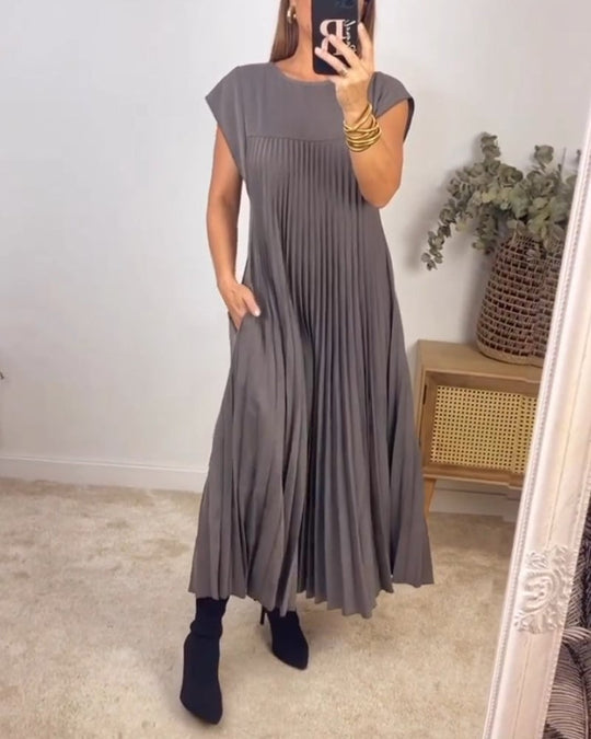 Jolijn | Locker fallendes Kleid mit Taschen & Faltenstruktur