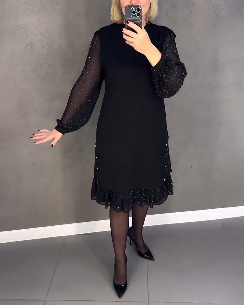 Lara | Feminines Kleid mit Tupfenärmeln für besondere Anlässe