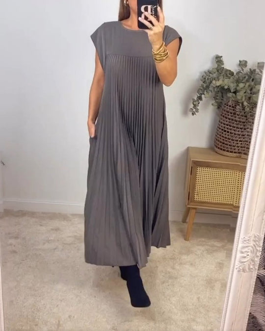 Jolijn | Locker fallendes Kleid mit Taschen & Faltenstruktur