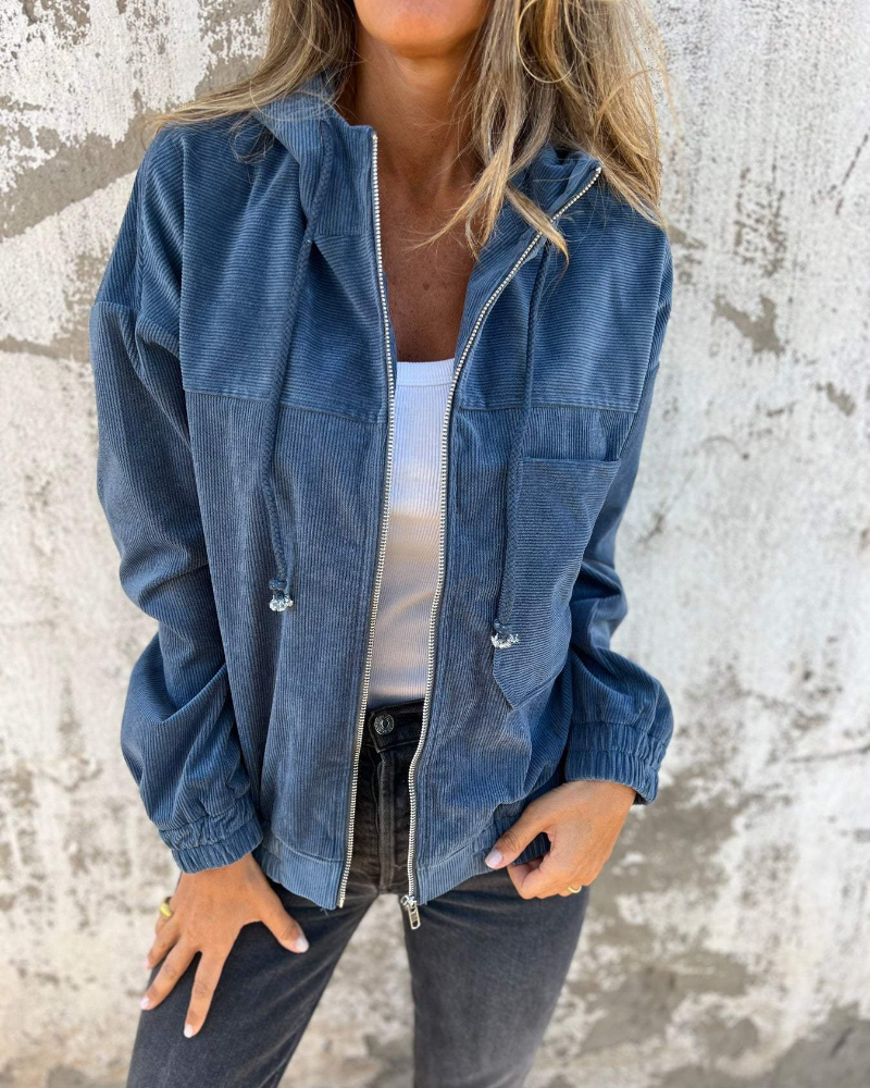 Marion | Cordjacke mit Kapuze und Retro-Flair für Frauen