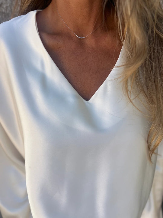 Gerda | Satinbluse mit elastischem Bund