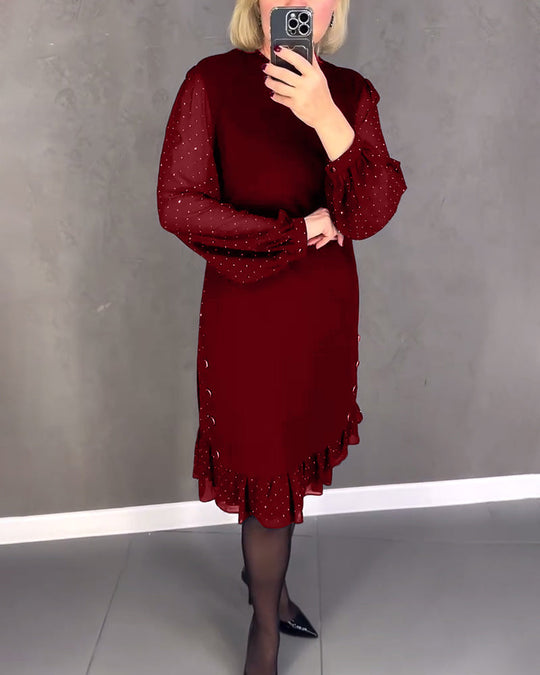 Lara | Feminines Kleid mit Tupfenärmeln für besondere Anlässe