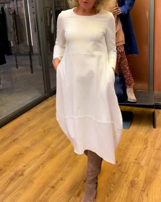 Clara | Elegantes Midikleid mit praktischen Taschen