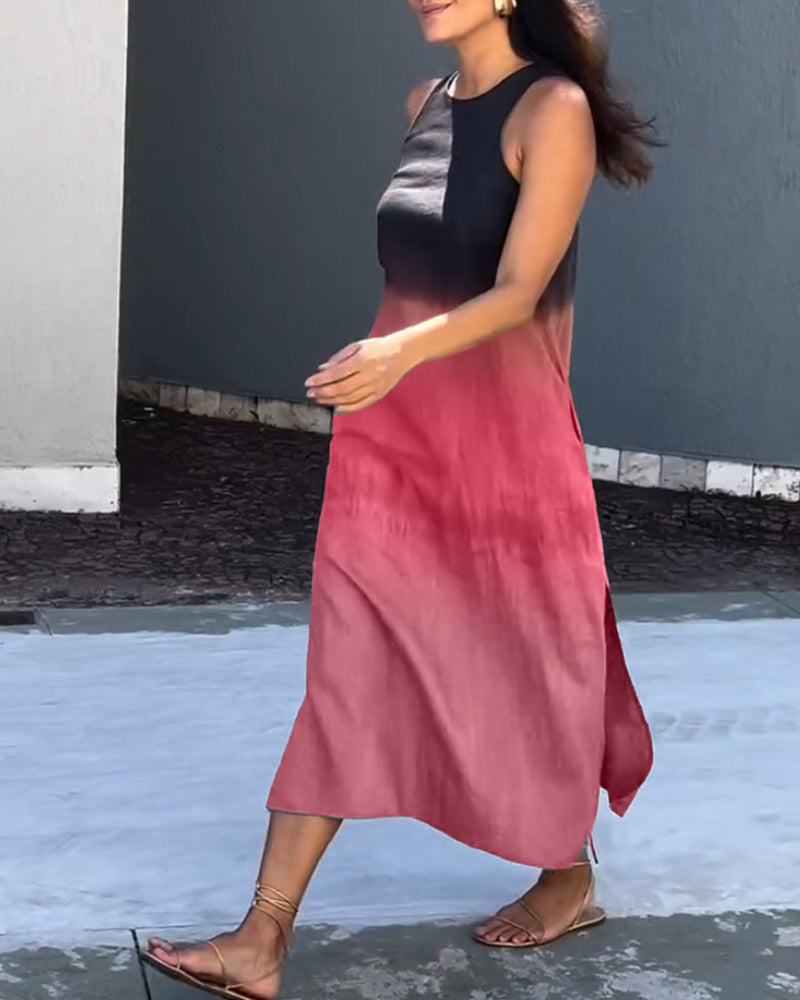 Yvonne | Ärmelloses Ombre-Sommerkleid mit modernem Stil