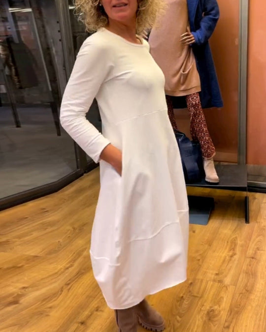 Clara | Elegantes Midikleid mit praktischen Taschen