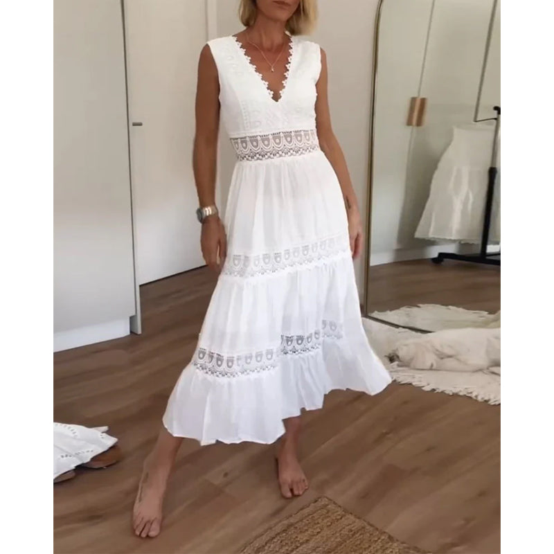 Ilona | Feminines Sommerkleid mit romantischem Spitzendetail
