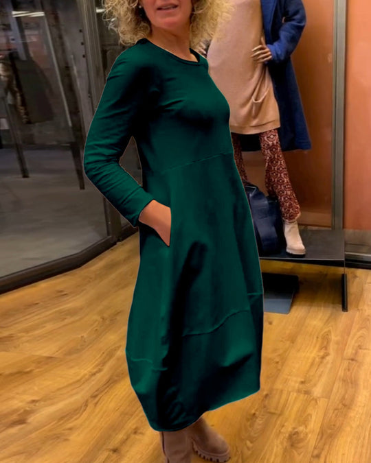 Clara | Elegantes Midikleid mit praktischen Taschen