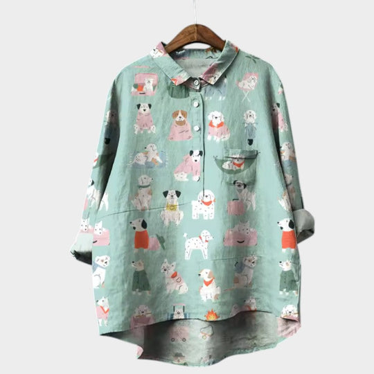Evi | Verspielte Bluse mit Hunde-Print