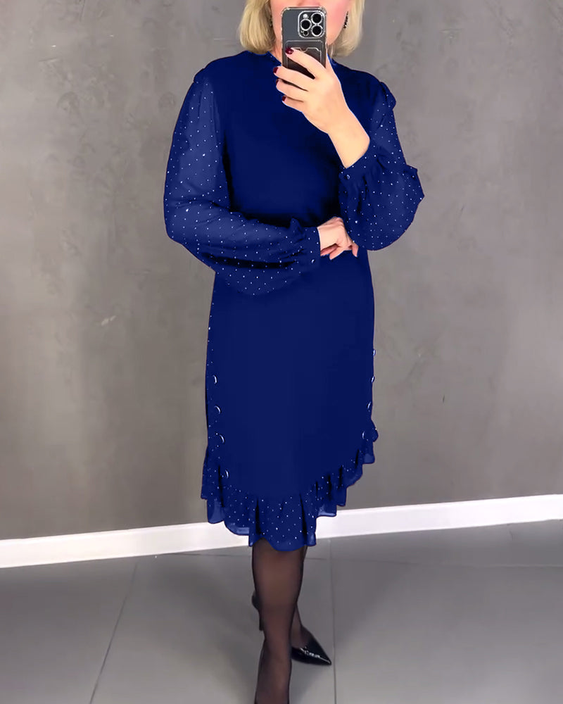 Lara | Feminines Kleid mit Tupfenärmeln für besondere Anlässe